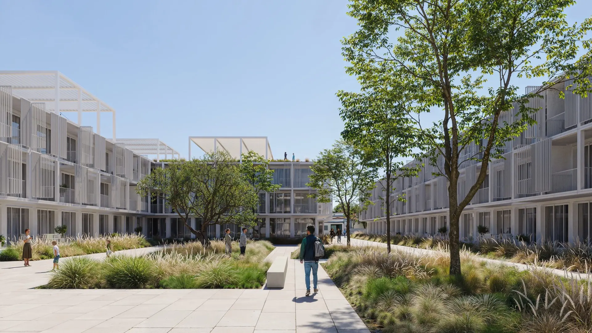 Landscaped residential courtyard
