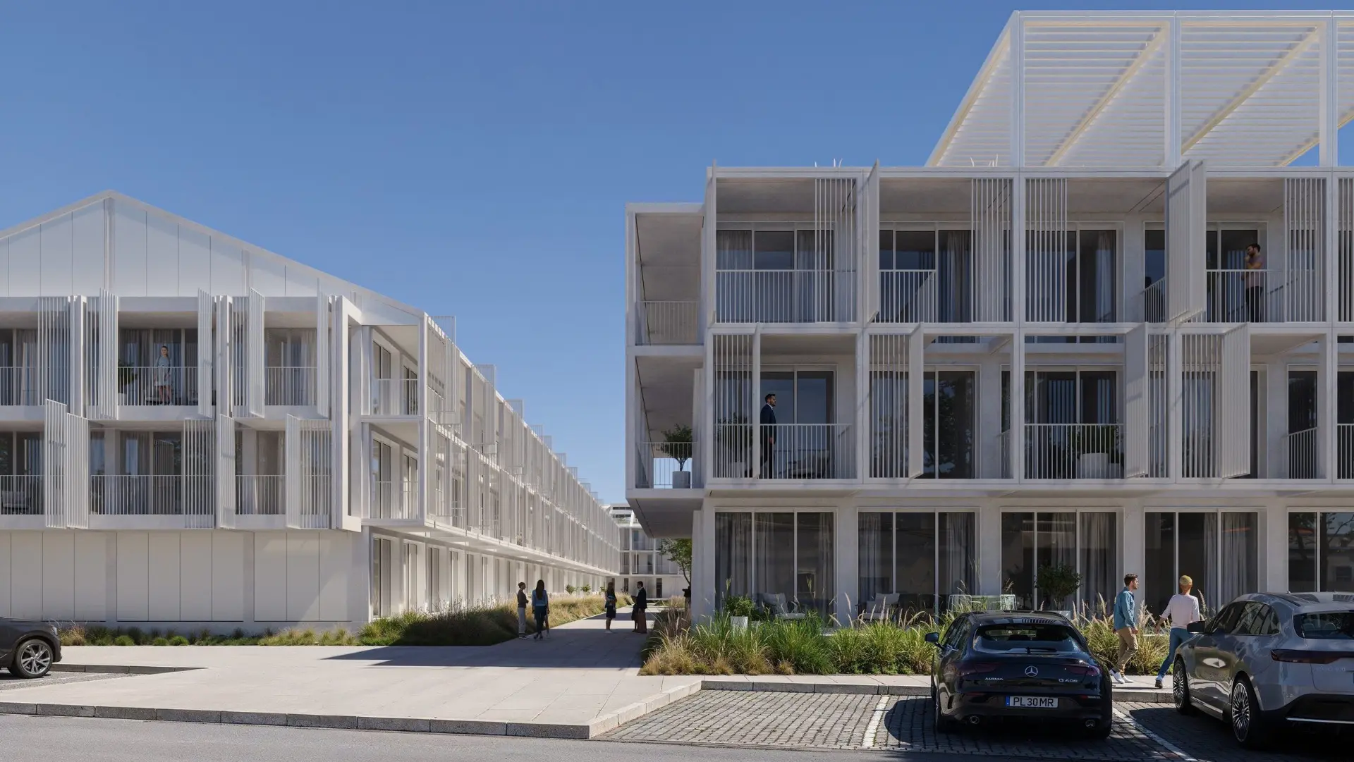 Contemporary residential street